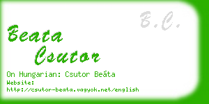beata csutor business card