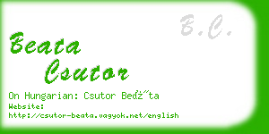 beata csutor business card